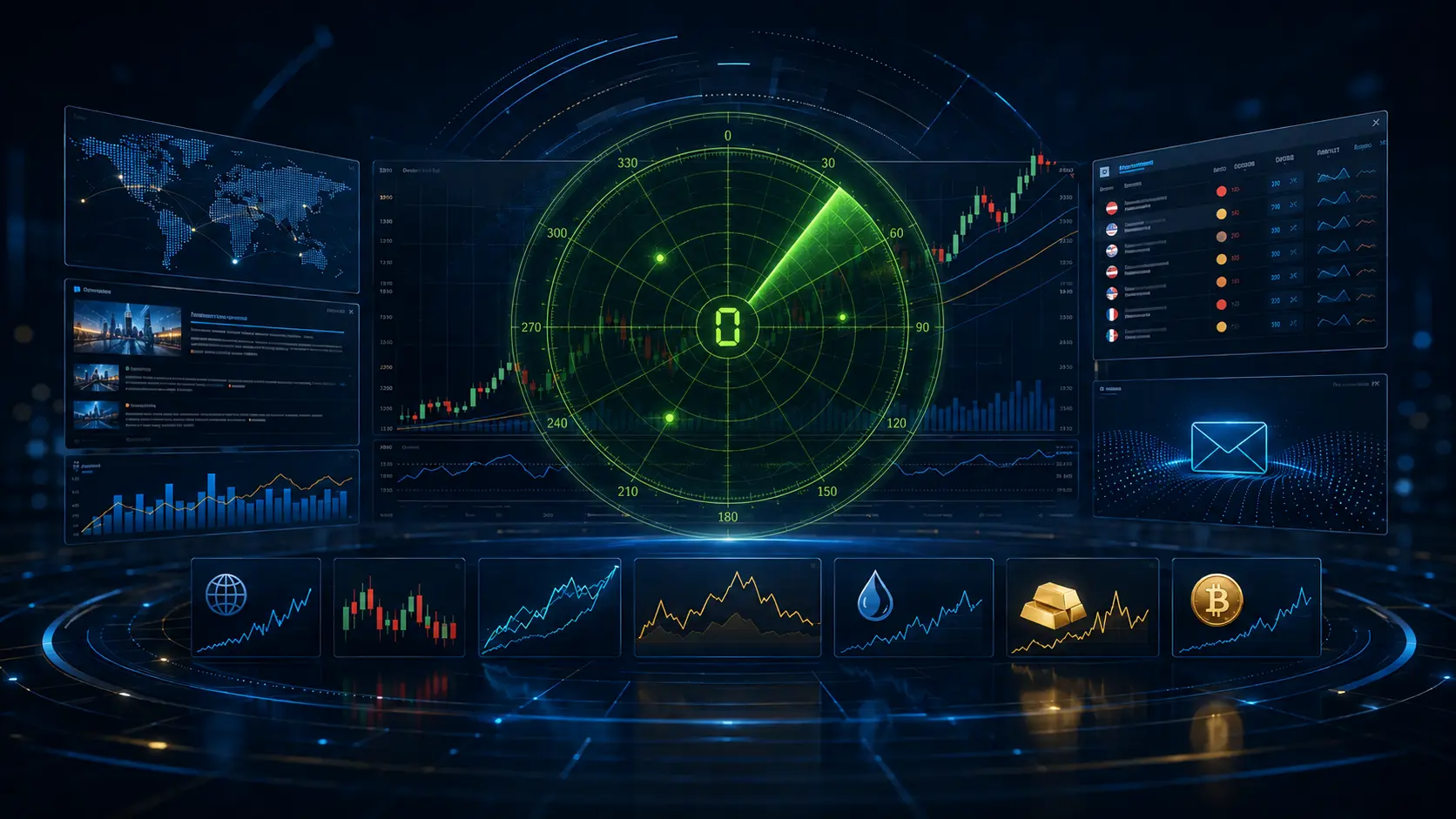 ATS Market IQ — daily technical analysis, Market Radar, Market Roundup, financial news, earnings, economic events, ETFs, Magnificent Seven stocks, futures indices, oil, gold and cryptocurrency